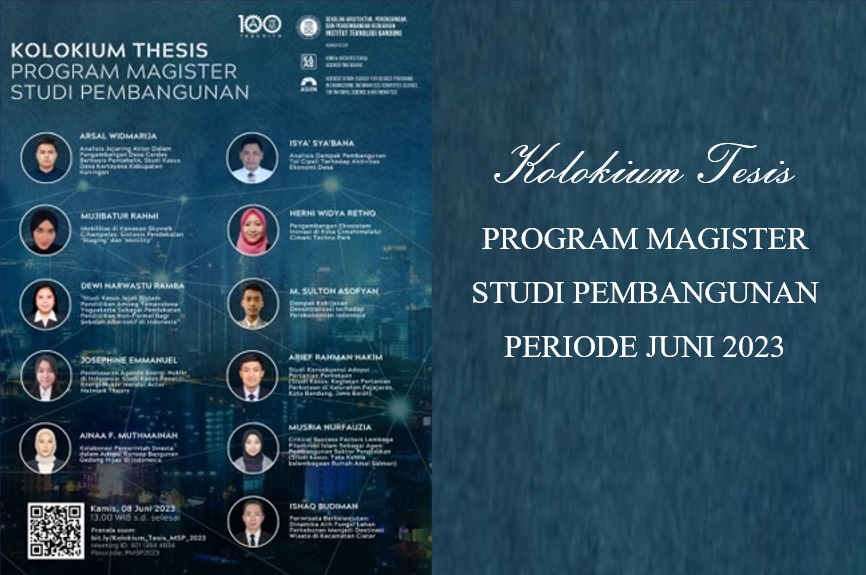 Kolokium Tesis Program Studi Magister Studi Pembangunan Periode Juni 2023