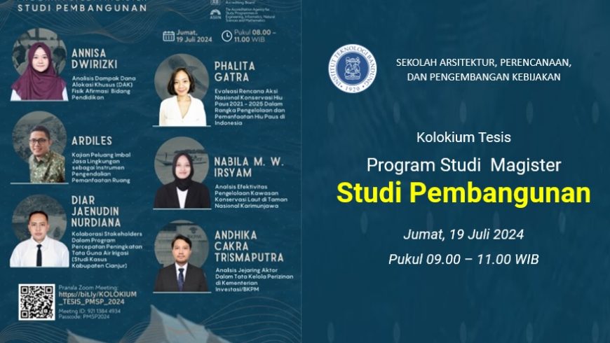 Kolokium Tesis Program Studi Magister Studi Pembangunan Periode Juli 2024