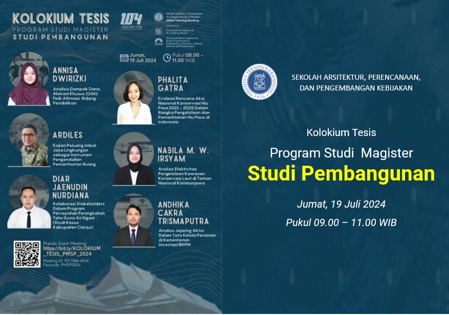 Kolokium Tesis Program Studi Magister Studi Pembangunan Periode Juli 2024